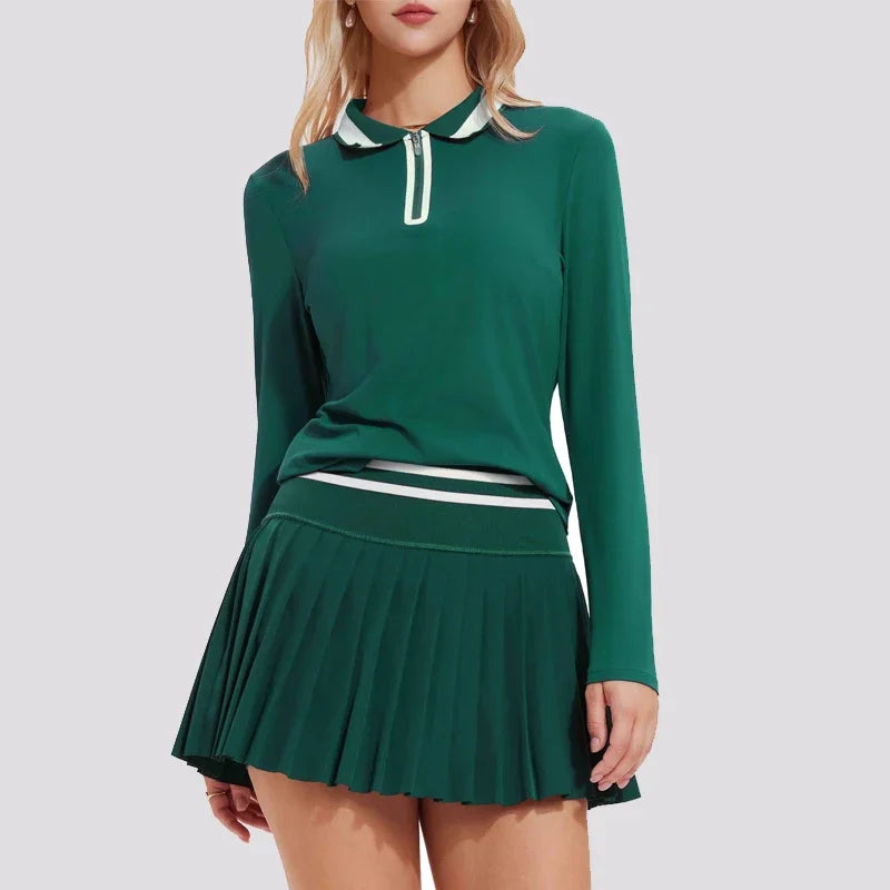 Cloud Performance Set – Women’s Tennis Skirt & Zip Court Top