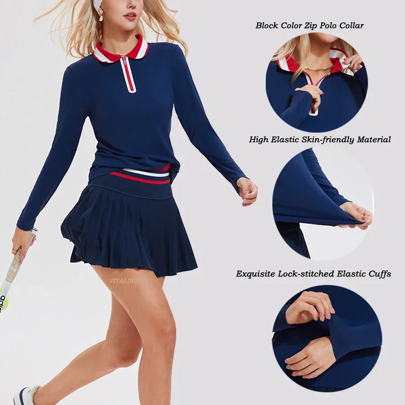 Cloud Performance Set – Women’s Tennis Skirt & Zip Court Top