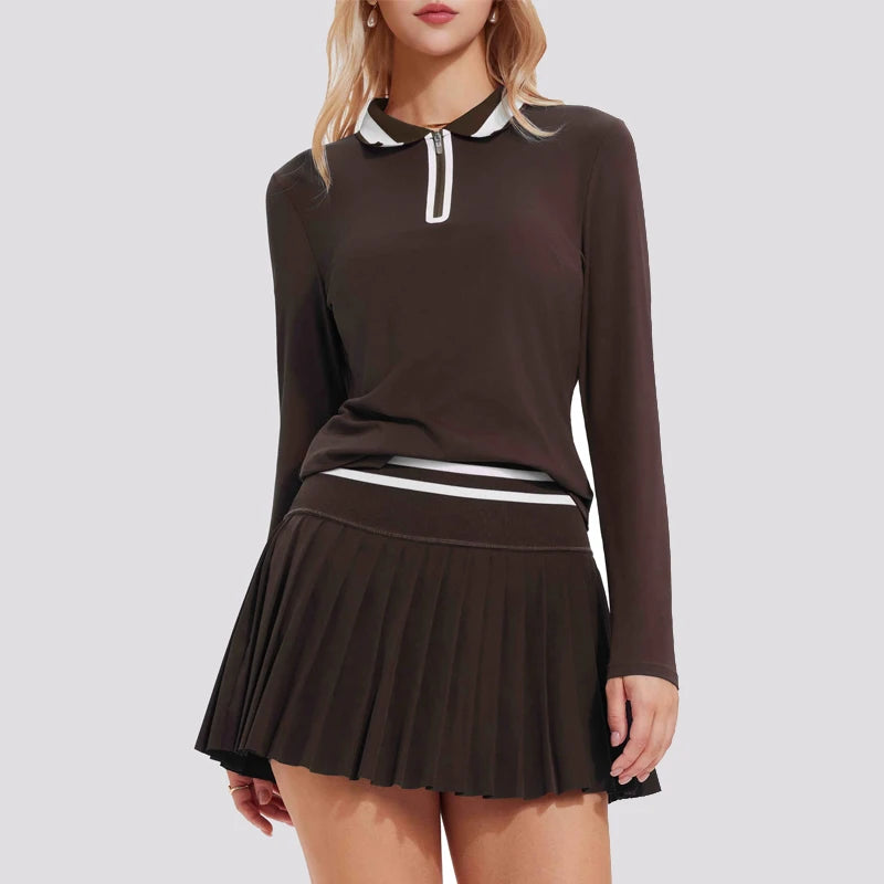 Cloud Performance Set – Women’s Tennis Skirt & Zip Court Top