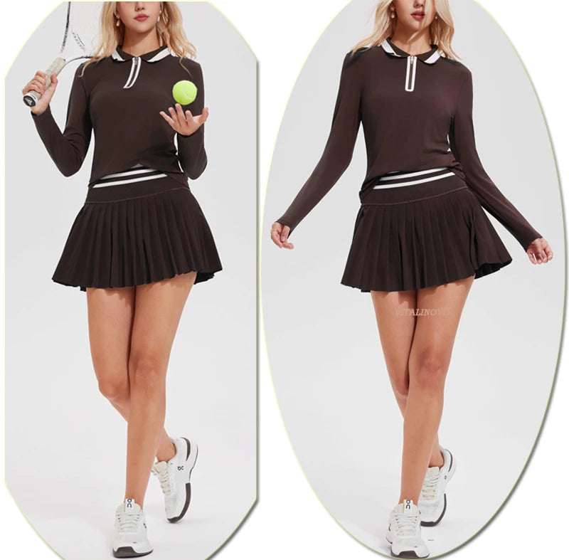 Cloud Performance Set – Women’s Tennis Skirt & Zip Court Top
